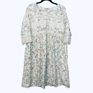 Grace Karin Boho Floral Lace Short Sleeve Cottagecore Dress Size Large